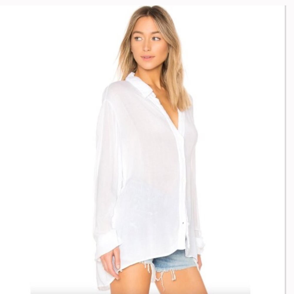 Michael Lauren NYLE -LIS BUTTON UP SHIRT W/OPEN CROSS BACK White Size XS
